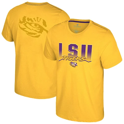 Men's Colosseum Maize LSU Tigers Dual Logo T-Shirt