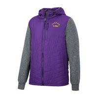 Men's Colosseum Purple/Charcoal LSU Tigers Course Herringbone Full-Zip Hoodie