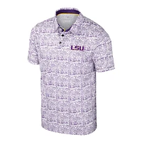 Polo Allover violet/blanc LSU Tigers pour homme de grande taille