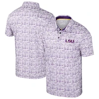 Men's Colosseum Purple/White LSU Tigers Big & Tall Allover Polo