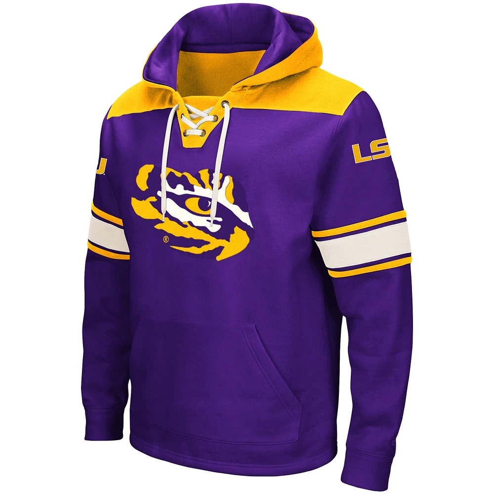 Men's Colosseum Purple LSU Tigers 2.0 Lace-Up Pullover Hoodie