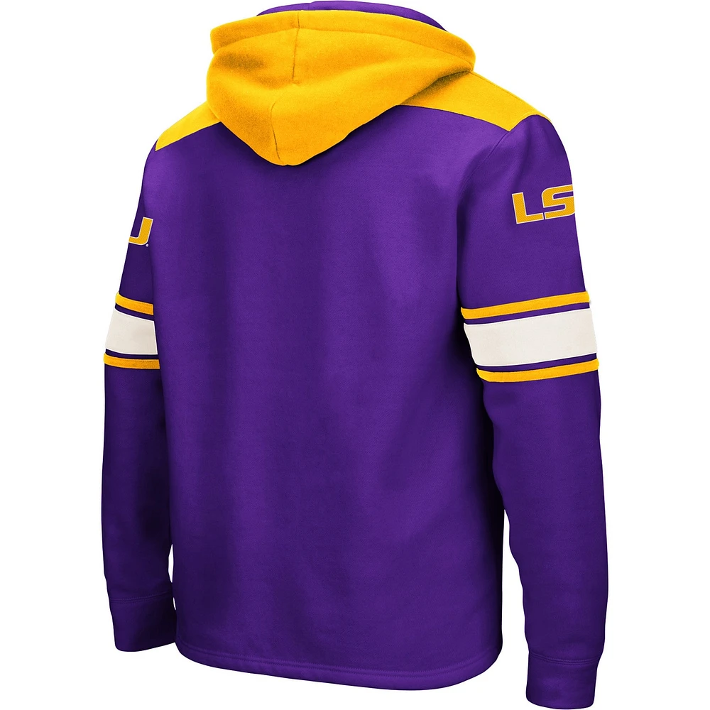 Men's Colosseum Purple LSU Tigers 2.0 Lace-Up Pullover Hoodie