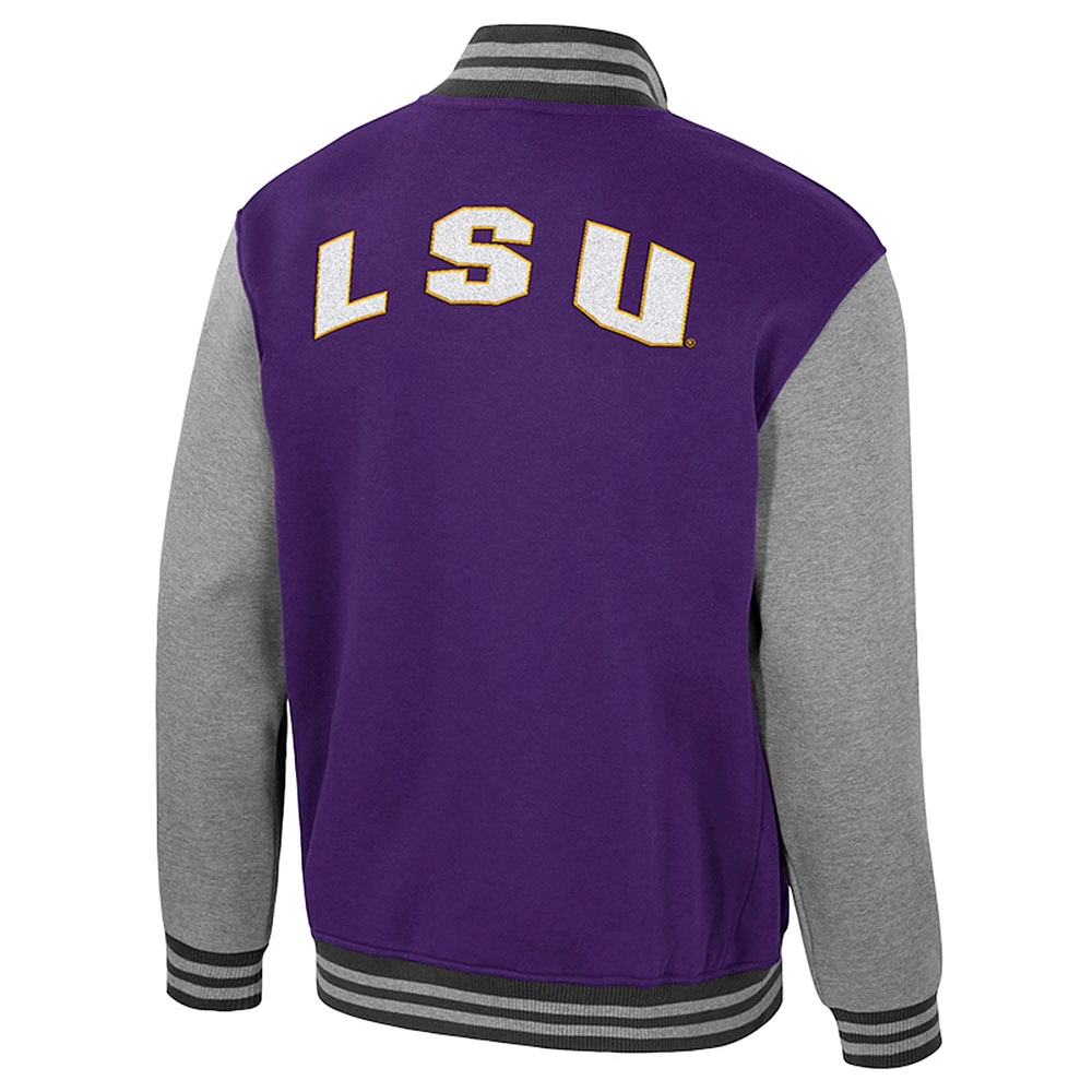 Men's Colosseum  Purple LSU Tigers Ambi-Turner Full-Zip Varsity Jacket