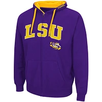 Men's Colosseum Purple LSU Tigers Big & Tall Full-Zip Hoodie