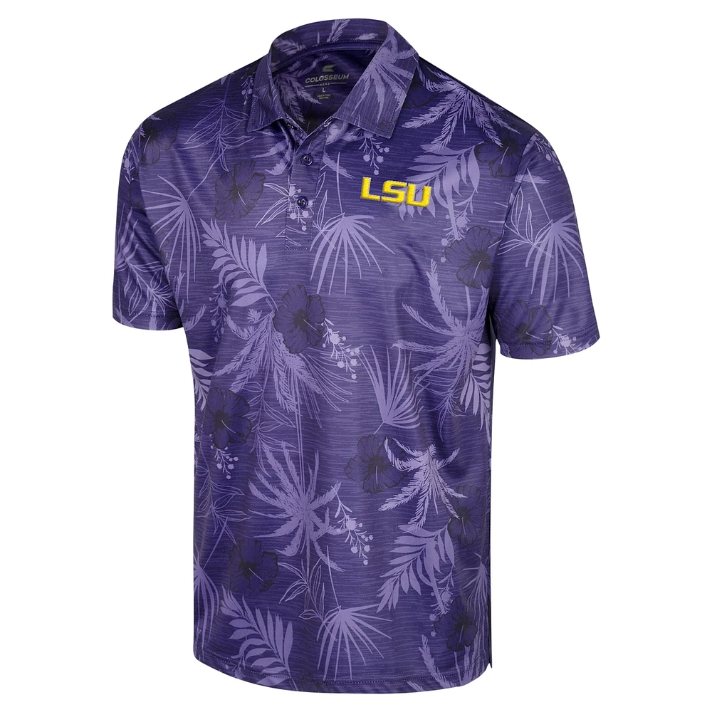 Men's Colosseum Purple LSU Tigers Big & Tall Palms Polo