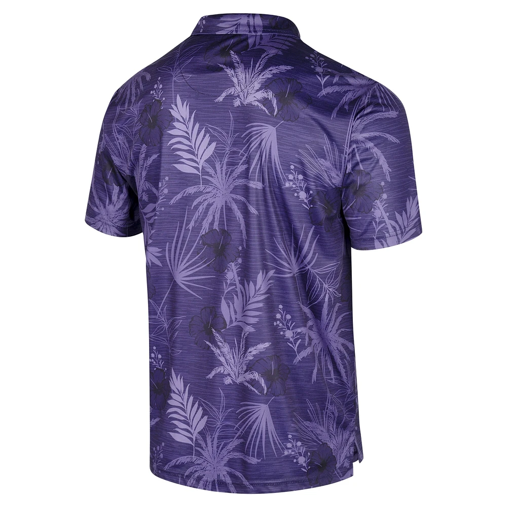 Men's Colosseum Purple LSU Tigers Big & Tall Palms Polo