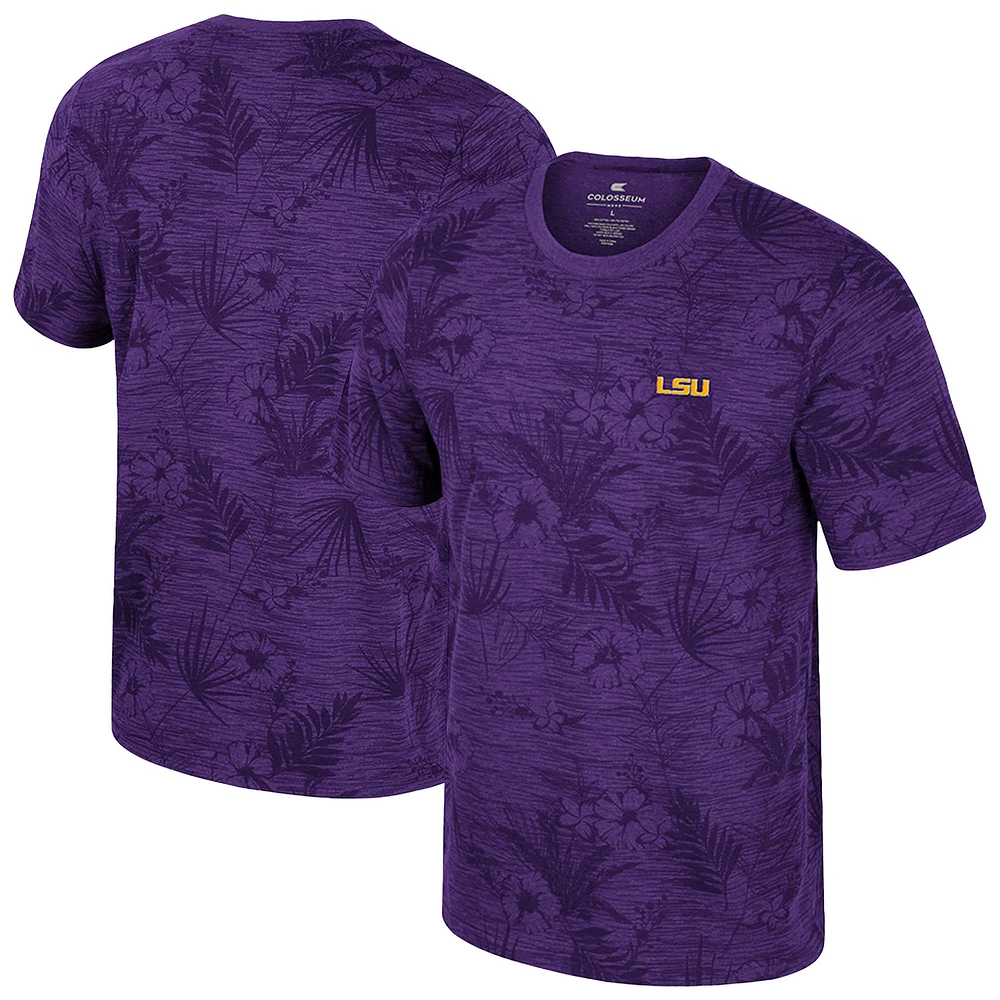 T-shirt à imprimé floral violet Colosseum LSU Tigers pour hommes
