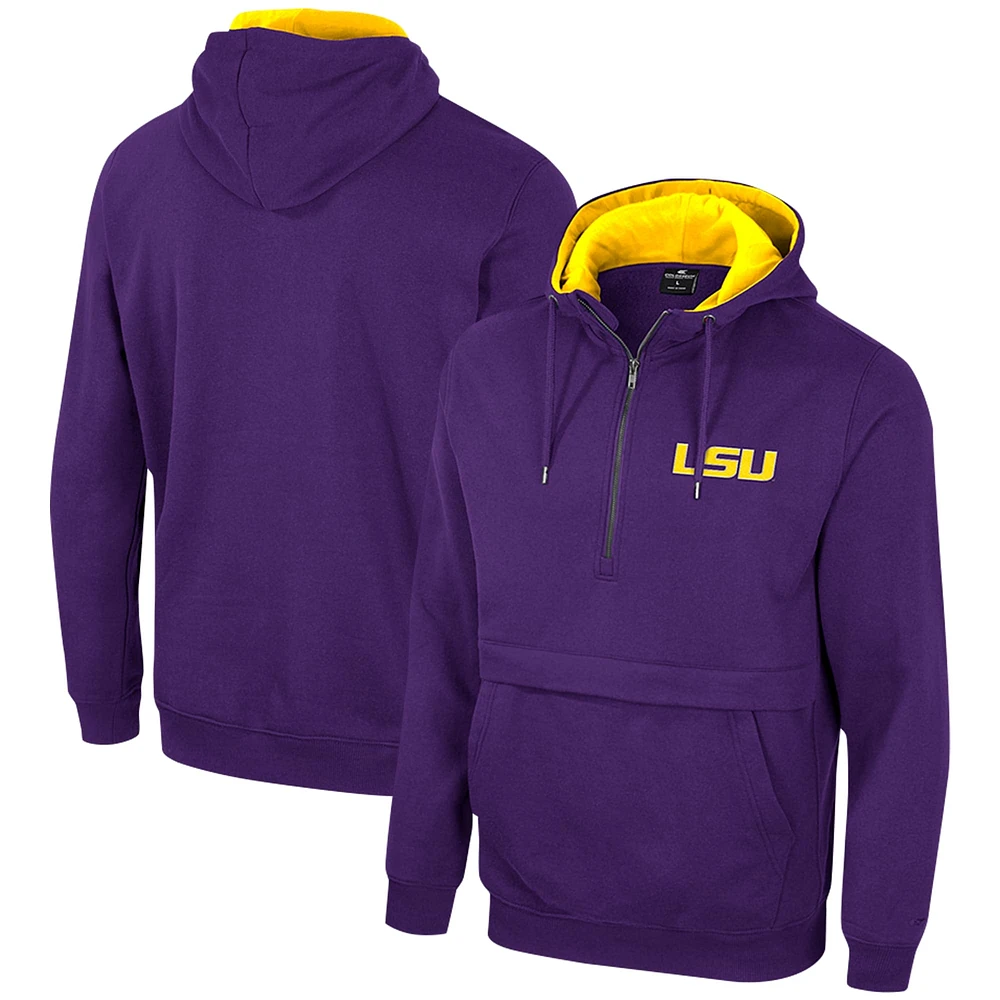 Sweat à capuche demi-zippé Colosseum Purple LSU Tigers pour hommes