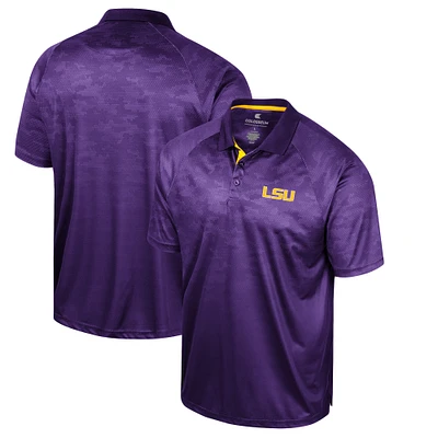 Polo raglan nid d'abeille Colosseum Purple LSU Tigers pour homme