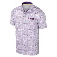 Men's Colosseum Purple LSU Tigers It's Time! Allover Print Polo