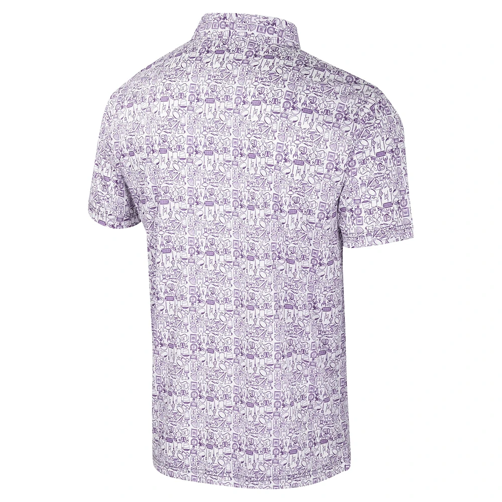 Men's Colosseum Purple LSU Tigers It's Time! Allover Print Polo