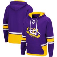 Men's Colosseum LSU Tigers Lace Up 3.0 Pullover Hoodie