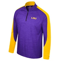 Men's Colosseum Purple LSU Tigers Langmore Raglan Quarter-Zip Top