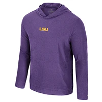 T-shirt à capuche manches longues violet Colosseum pour hommes LSU Tigers