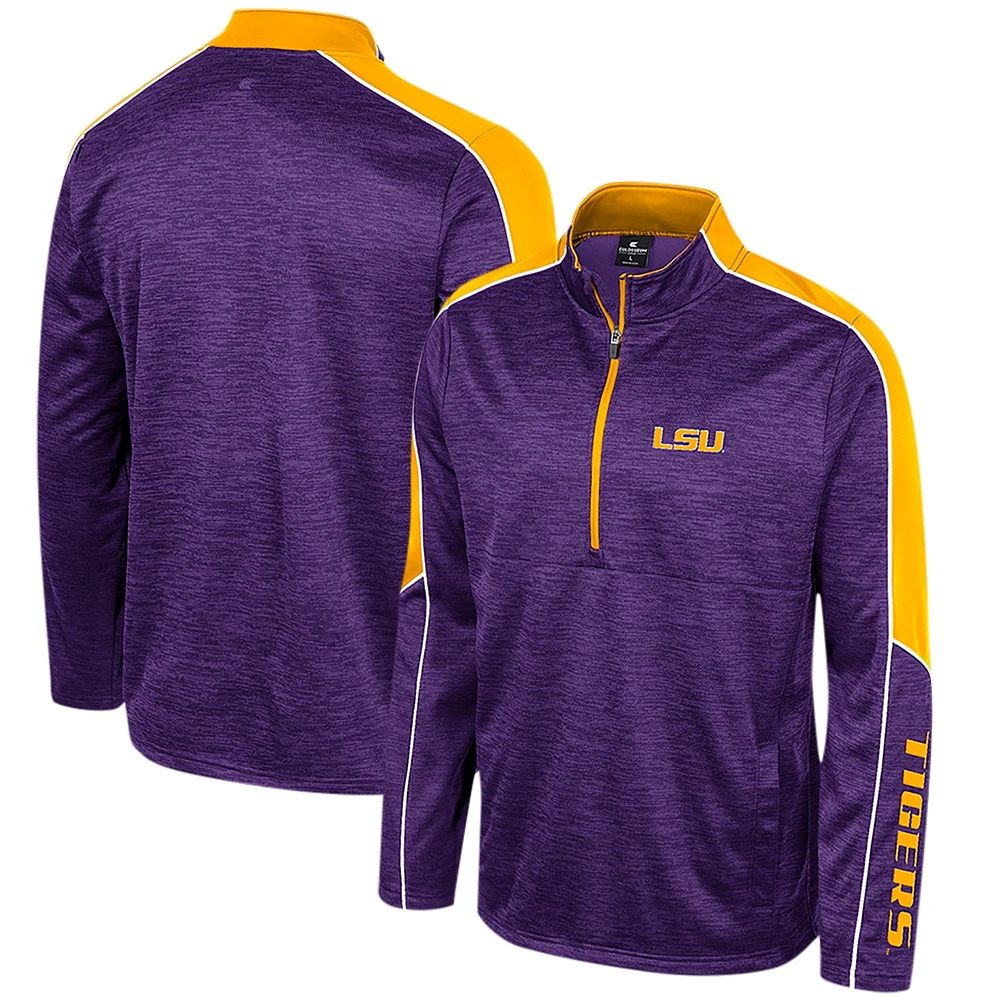 Veste à demi-glissière Colosseum Purple LSU Tigers pour homme