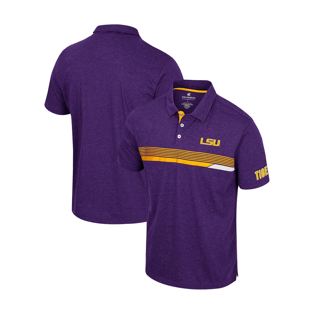 Polo Colosseum Purple LSU Tigers No Problemo pour homme