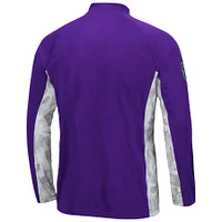 Men's Colosseum Purple LSU Tigers OHT Military Appreciation Snow Cruise Raglan 1/4-Zip Jacket