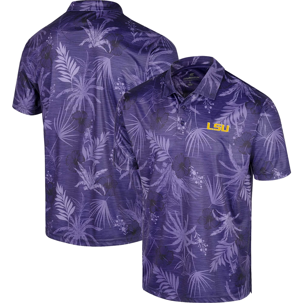 Men's Colosseum Purple LSU Tigers Palms Team Polo