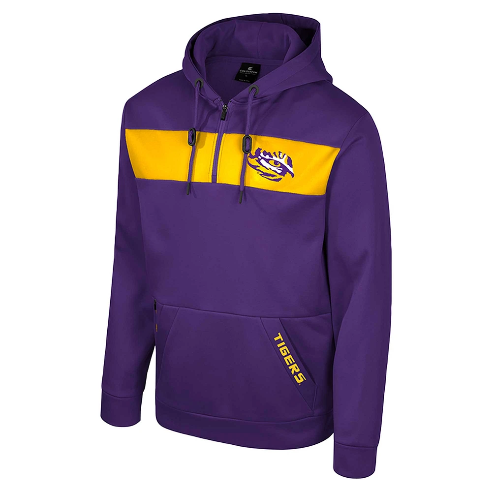 Men's Colosseum  Purple LSU Tigers Quarter-Zip Hoodie