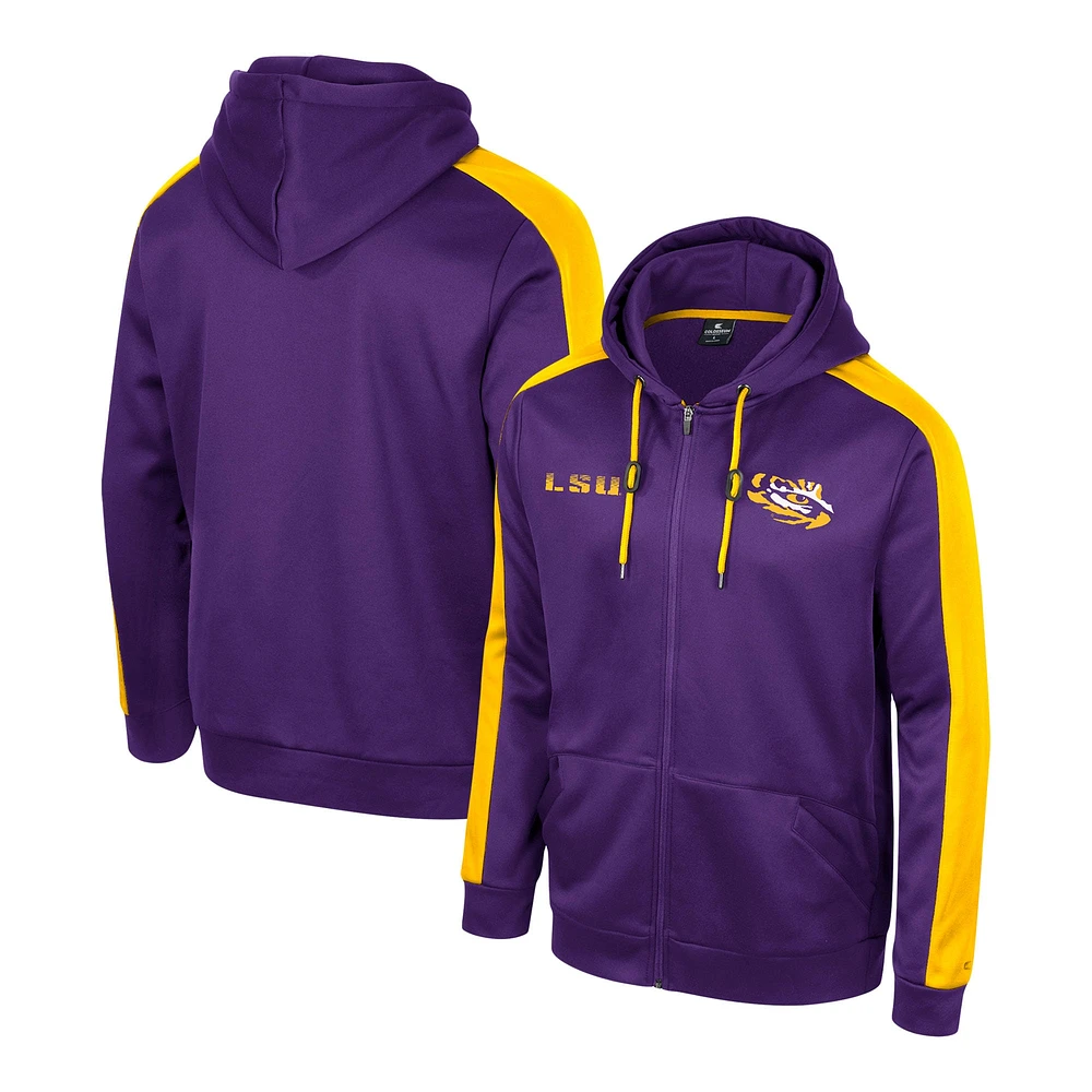 Men's Colosseum  Purple LSU Tigers Reese Full-Zip Hoodie