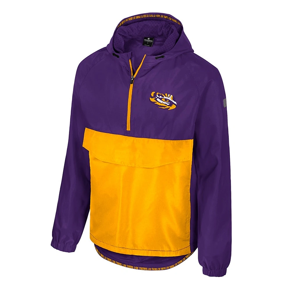 Veste anorak demi-zip Colosseum Purple LSU Tigers Reloaded pour homme