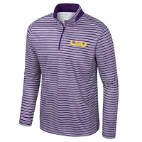 Men's Colosseum Purple LSU Tigers Striped Quarter-Zip Top