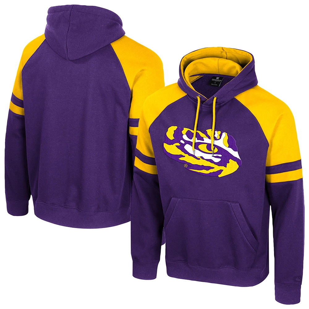 Sweat à capuche raglan Todd pour homme Colosseum Purple LSU Tigers