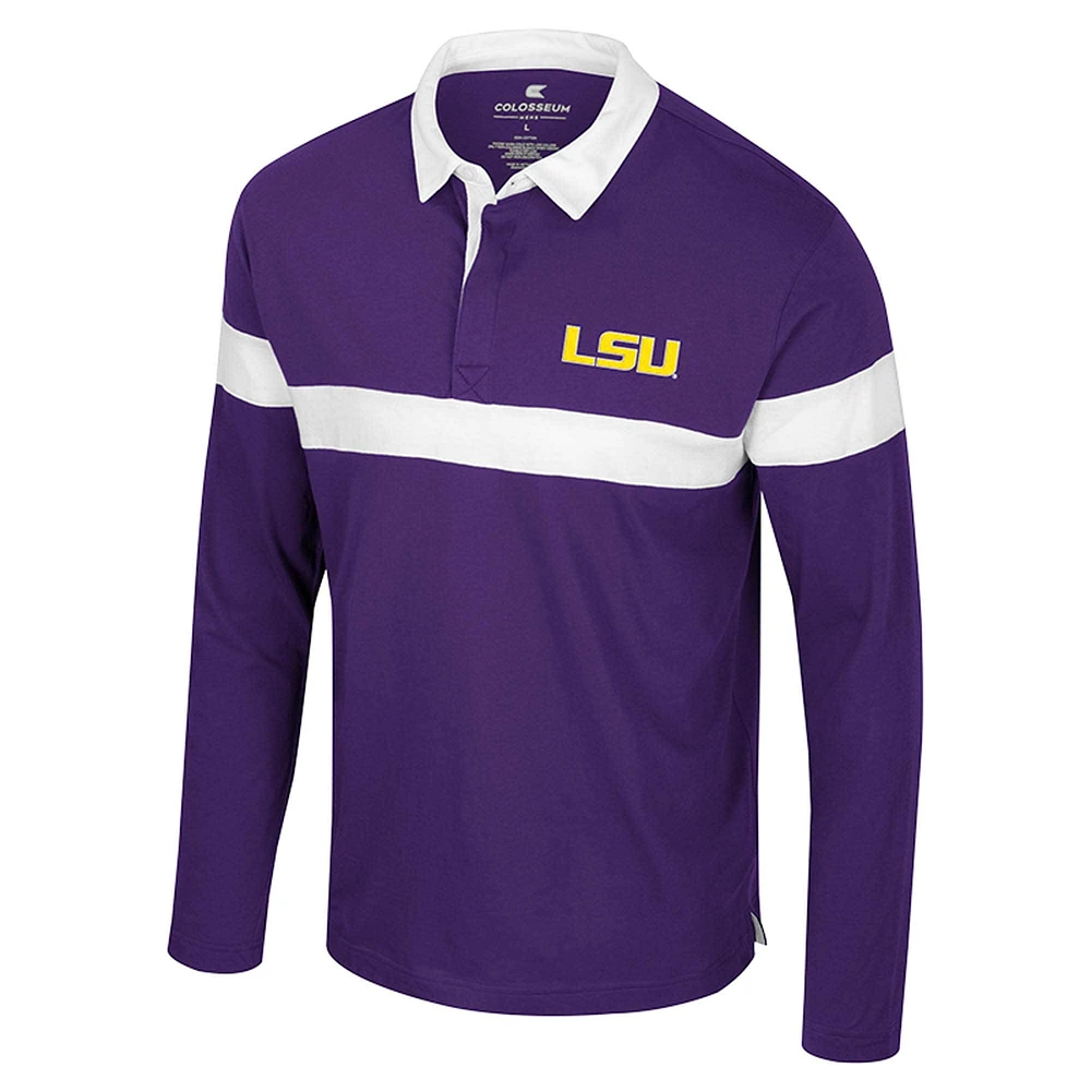 Men's Colosseum  Purple LSU Tigers Too Cool For School Long Sleeve Polo