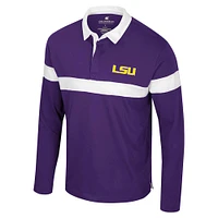 Polo à manches longues violet Colosseum pour homme LSU Tigers Too Cool For School