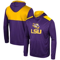 T-shirt à capuche manches longues pour hommes Colosseum Purple LSU Tigers Warm Up