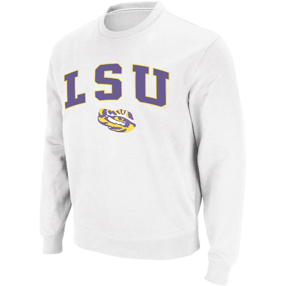 Sweat Colosseum White LSU Tigers Arch & Logo Crew Neck pour homme