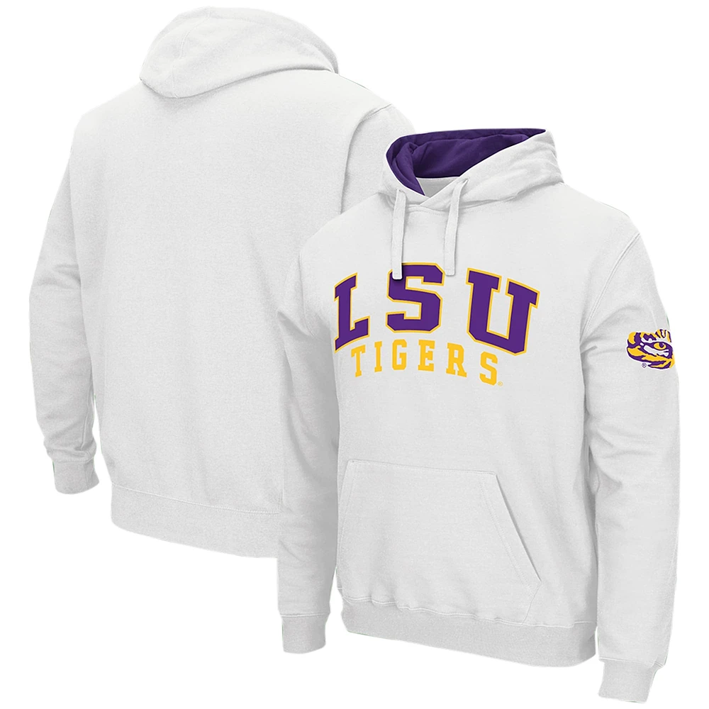 Sweat à capuche Colosseum White LSU Tigers Double Arch pour hommes