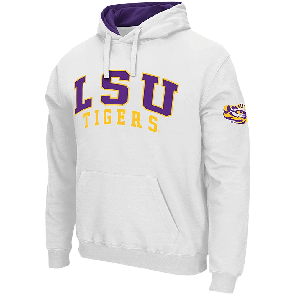 Sweat à capuche Colosseum White LSU Tigers Double Arch pour hommes