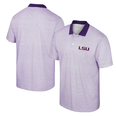 Polo Homme Colosseum Blanc Imprimé Tigres LSU À Rayures