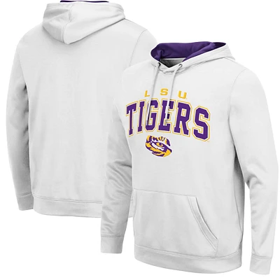 Men's Colosseum White LSU Tigers Resistance Pullover Hoodie