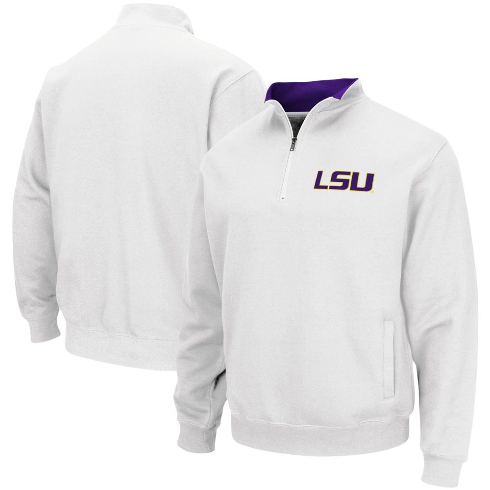 Men's Colosseum White LSU Tigers Tortugas Logo Quarter-Zip Pullover Jacket