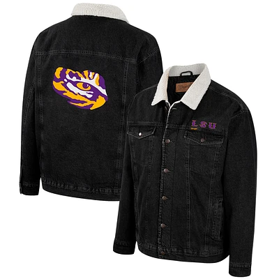 Veste en jean Colosseum x Wrangler Charcoal LSU Tigers Western pour homme