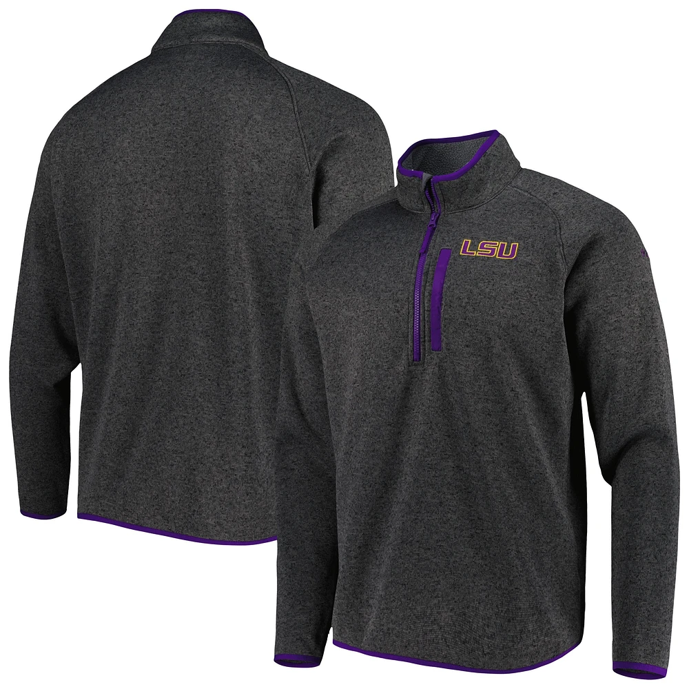 Men's Columbia Charcoal LSU Tigers Canyon Point Omni-Shield Raglan Half-Zip Top