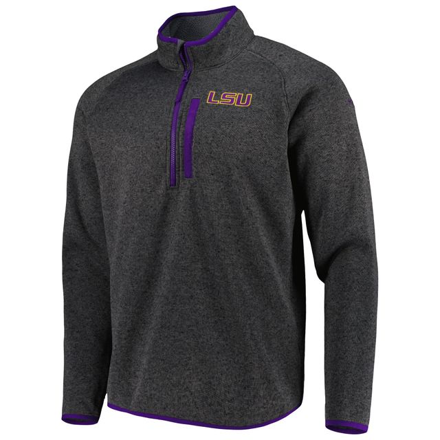 Haut à demi-glissière raglan Columbia Charcoal LSU Tigers Canyon Point Omni-Shield pour homme