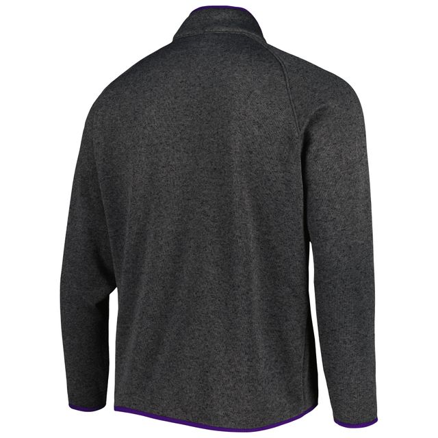 Haut à demi-glissière raglan Columbia Charcoal LSU Tigers Canyon Point Omni-Shield pour homme