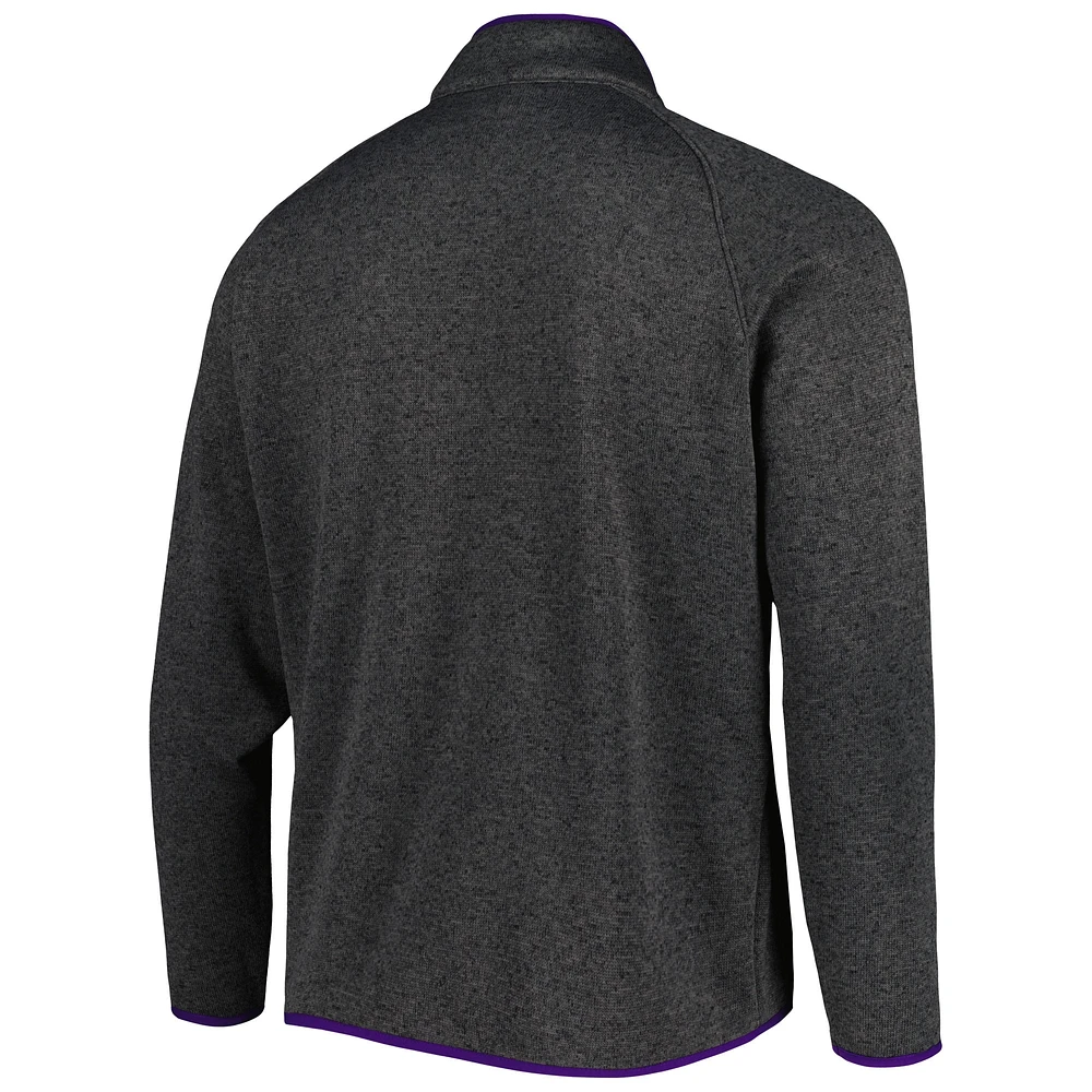 Men's Columbia Charcoal LSU Tigers Canyon Point Omni-Shield Raglan Half-Zip Top