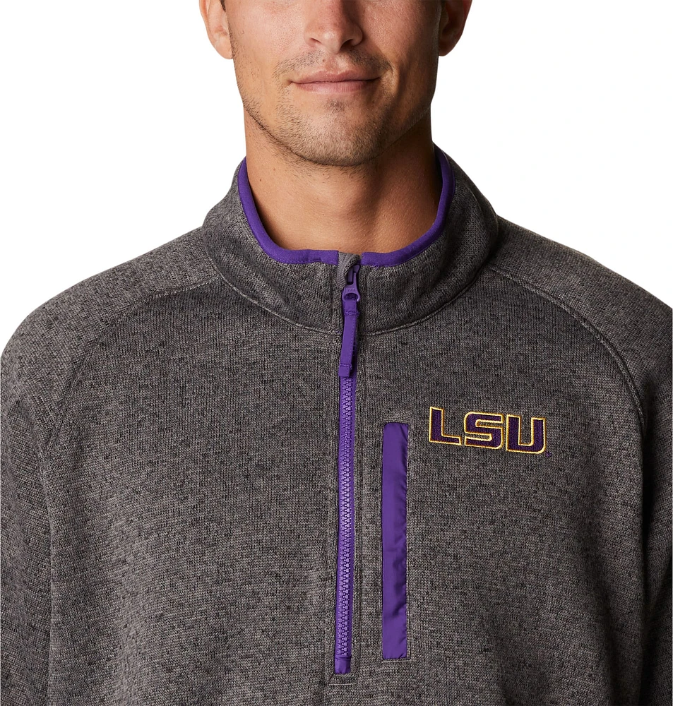 Men's Columbia Charcoal LSU Tigers Canyon Point Omni-Shield Raglan Half-Zip Top