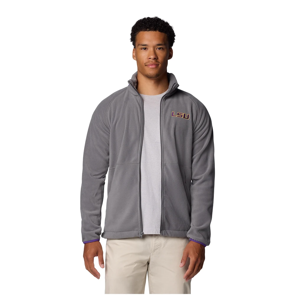 Veste polaire à glissière complète Columbia Gray LSU Tigers Flanker IV pour homme