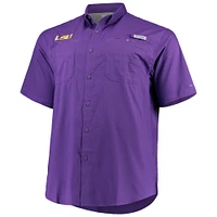 Chemise boutonnée Columbia Purple LSU Tigers Big & Tall Collegiate Tamiami pour homme