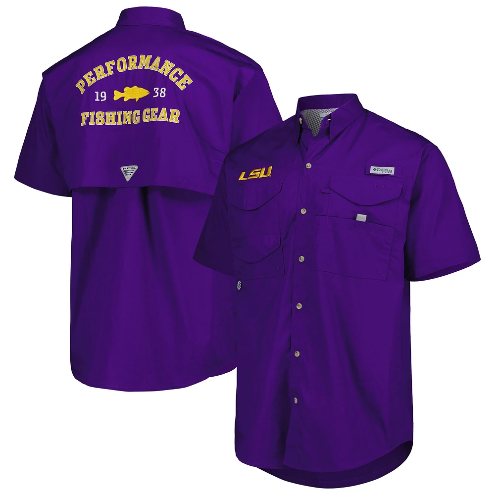 Men's Columbia Purple LSU Tigers Bonehead Button-Up Shirt