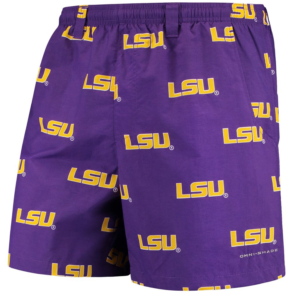 Men's Columbia Purple LSU Tigers PFG Backcast II Omni-Shade Hybrid Shorts