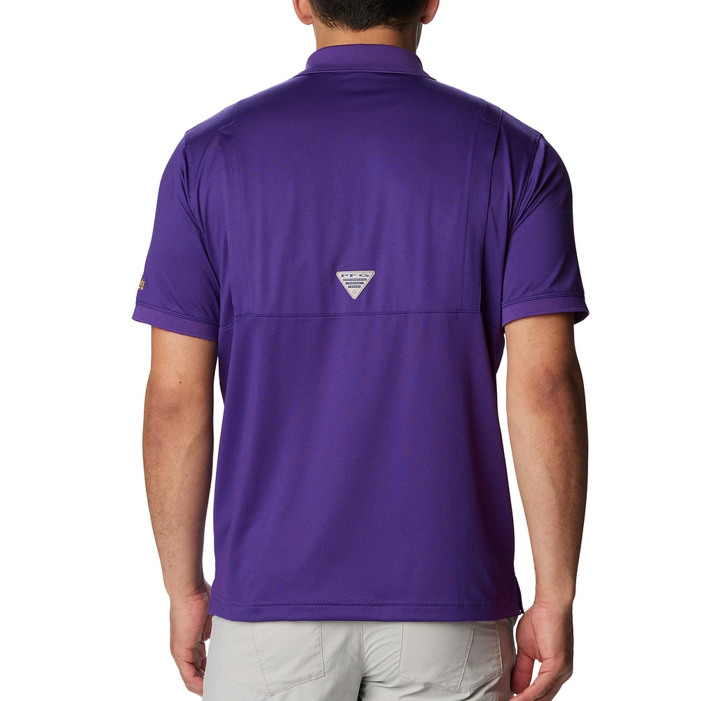 Polo pour homme Columbia Purple LSU Tigers PFG Tamiami Omni-Shade