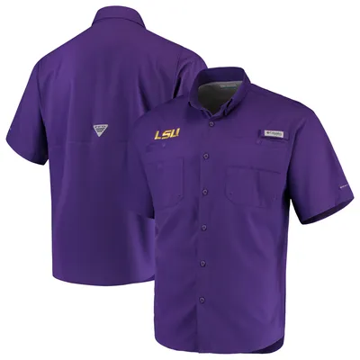 LSU Tigers Columbia PFG Tamiami Shirt - Purple