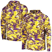 T-shirt à capuche manches longues Columbia Purple LSU Tigers PFG Terminal Tackle Omni-Shade Rippled pour homme