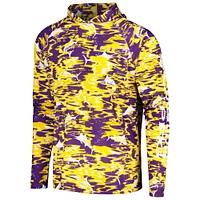 T-shirt à capuche manches longues Columbia Purple LSU Tigers PFG Terminal Tackle Omni-Shade Rippled pour homme